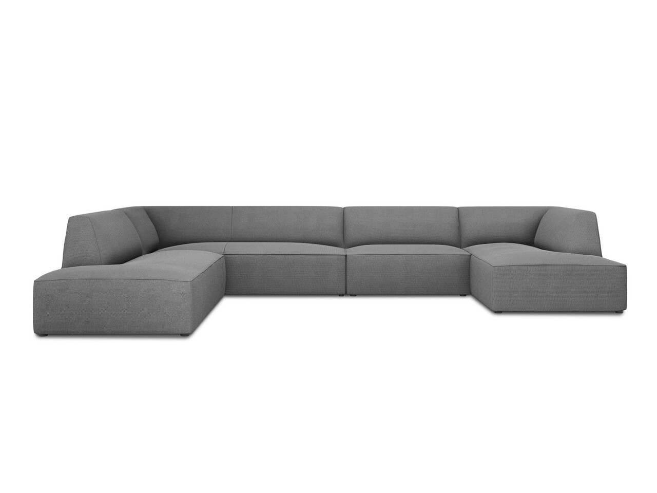 Coltar panoramic stanga 7 locuri, Ruby, Micadoni Home, BL, 366x273x69 cm, poliester, gri - imagine 7